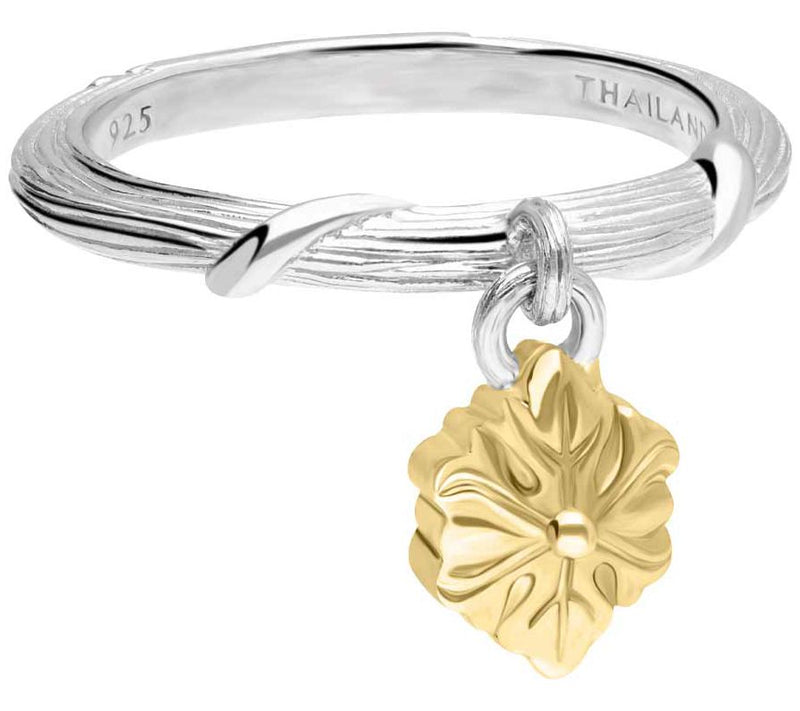 Ariva Sterling Silver & 18K Gold Clad Acanth us Charm Ring — Main view