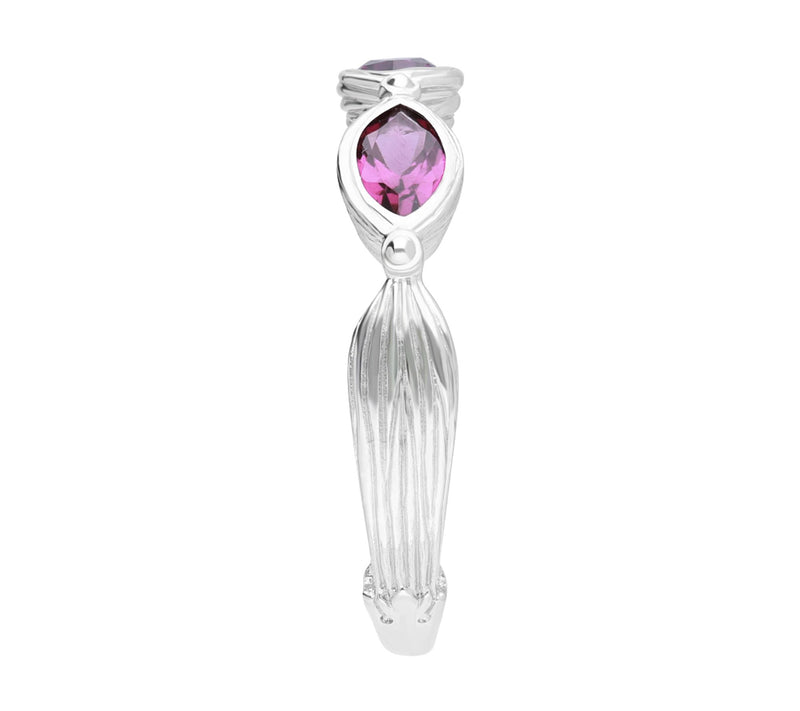 Ariva Sterling Silver Three-Stone Rhodolite Ring — View 3