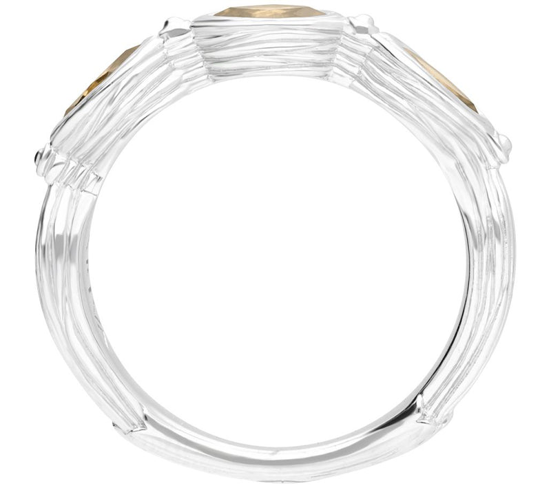 Ariva Sterling Silver Three-Stone Citrine Ring — View 2