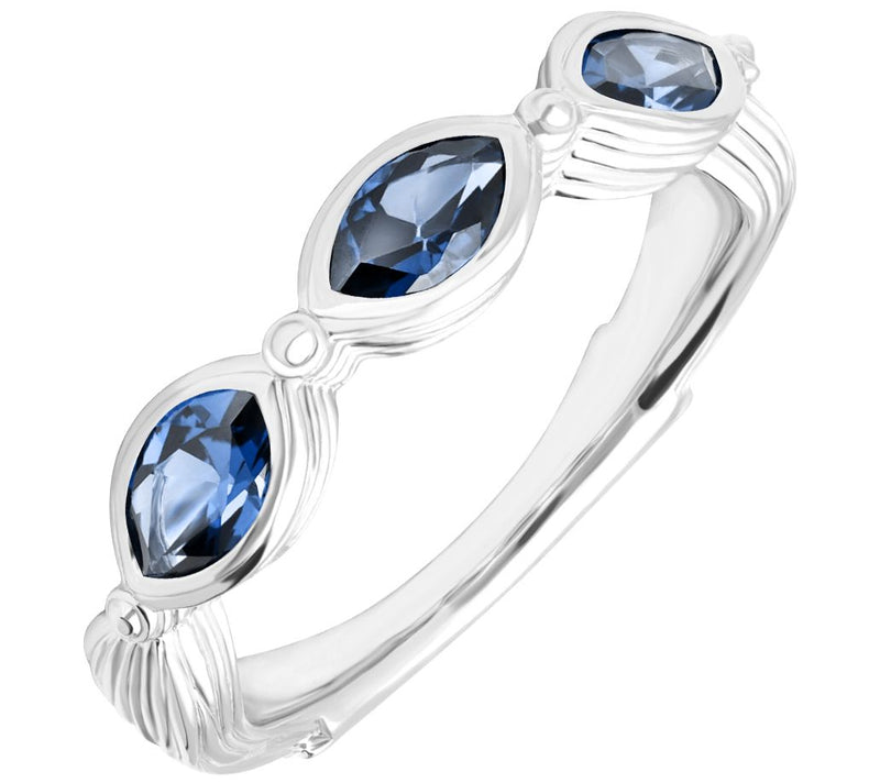 Ariva Sterling Silver Three-Stone Blue Topaz Ring — Main view