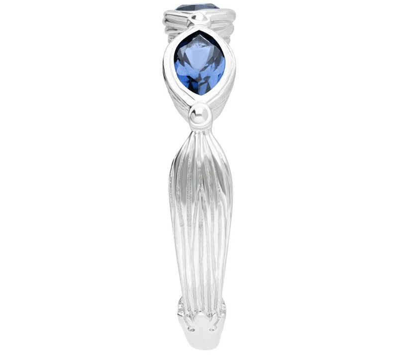 Ariva Sterling Silver Three-Stone Blue Topaz Ring — View 3