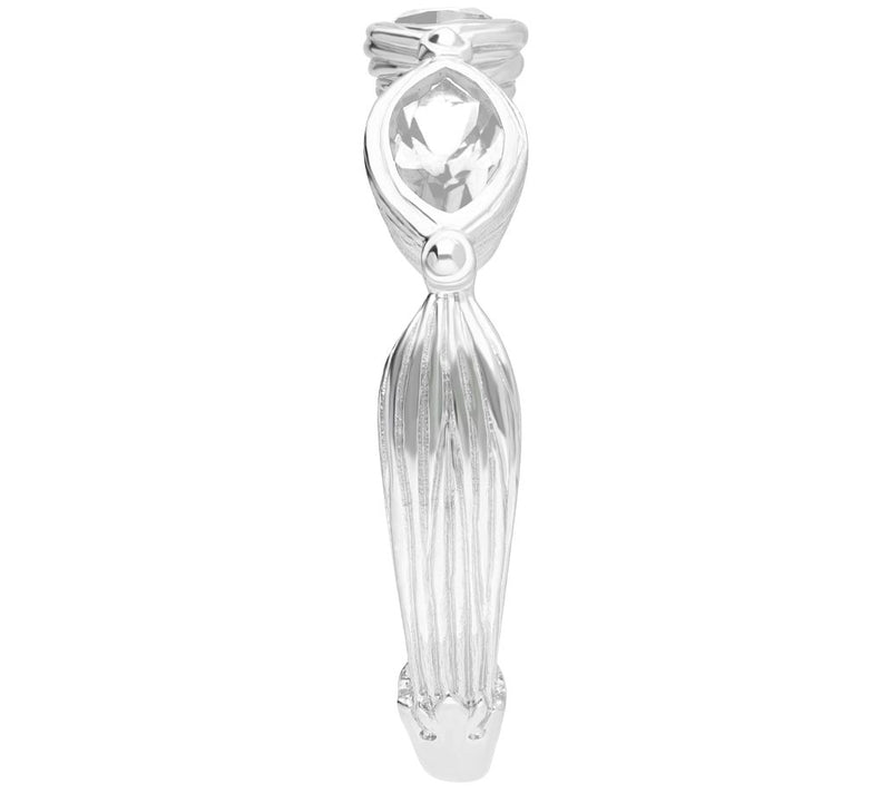 Ariva Sterling Silver Three-Stone White Topaz Ring — View 3