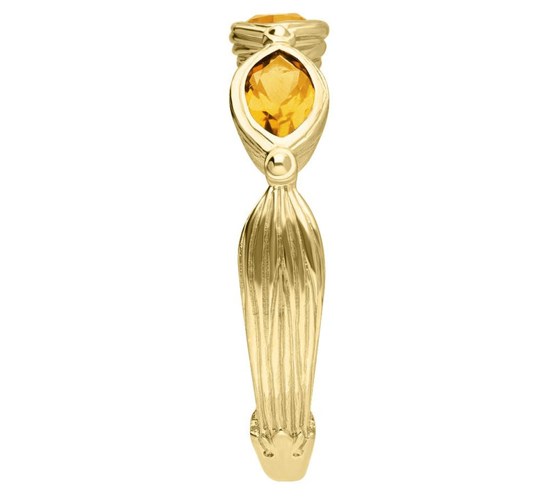 Ariva 14K Gold Clad Three Stone Citrine Ring — View 3