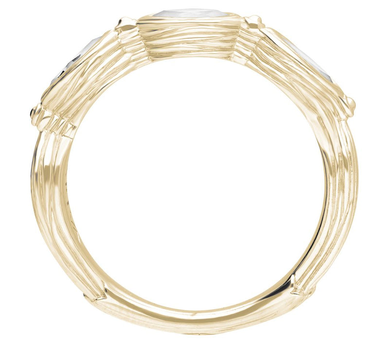 Ariva 14K Gold Clad Three Stone White Topaz Ring — View 2
