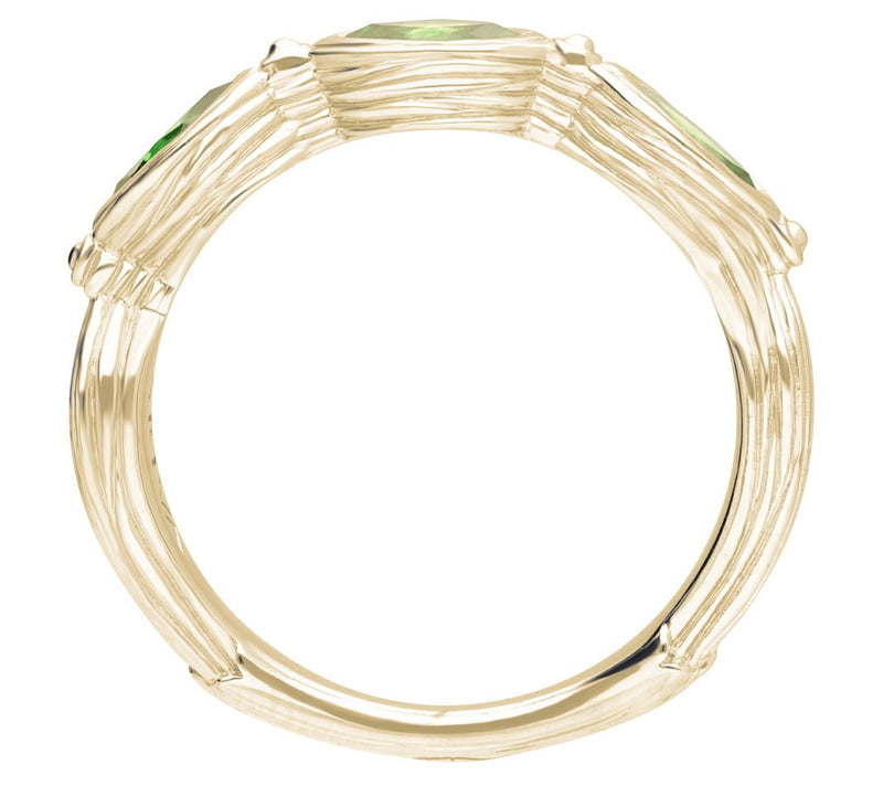 Ariva 14K Gold Clad Three Stone Peridot Ring — View 2