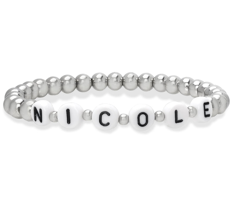 Steel by Design Beaded Personalized Name Bracel et — Main view