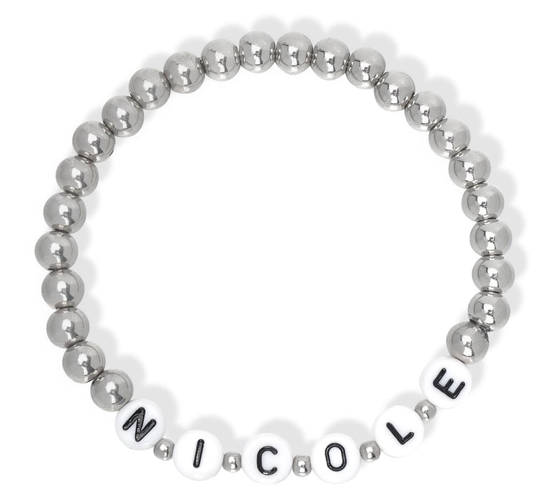 Steel by Design Beaded Personalized Name Bracel et — View 4