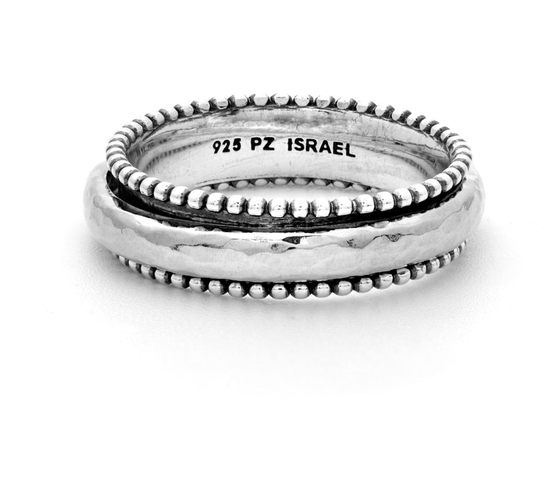 Or Paz Sterling Silver Beaded Spinner Ring — Main view