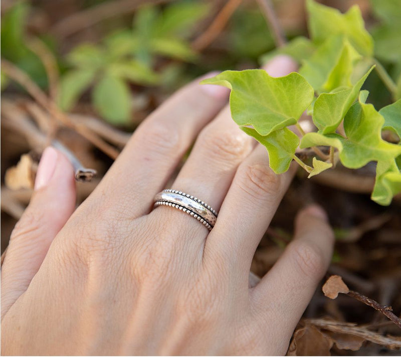 Or Paz Sterling Silver Beaded Spinner Ring — View 8