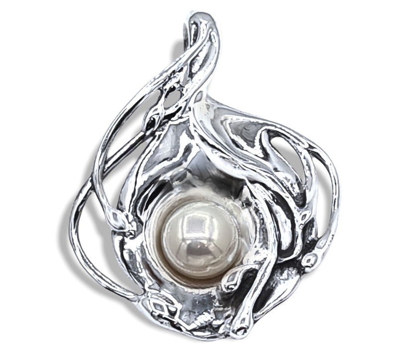 Hagit Sterling Silver "Mermaid" Cultured P earl Pendant — View 5