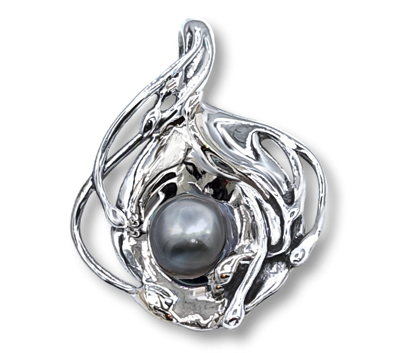 Hagit Sterling Silver "Mermaid" Cultured P earl Pendant — View 8