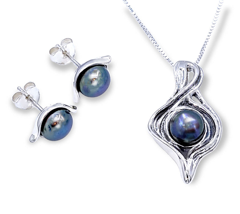 Hagit Sterling Mermaid Cultured Pearl Necklac e& Earring Set — Main view