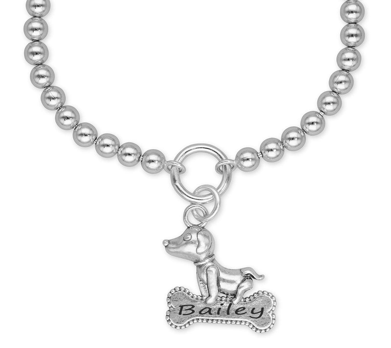 Or Paz Sterling Silver Personalized Dog Charm B racelet — View 3