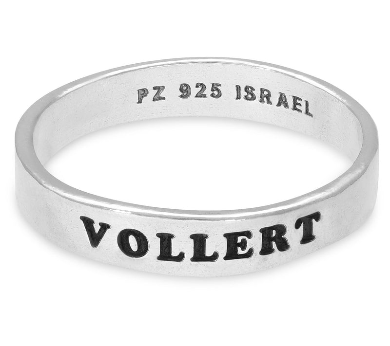Or Paz Sterling Silver Personalized Hammered Band Ring — View 2