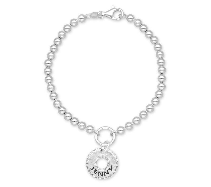 Or Paz Sterling Silver Personalized Charm Beaded Bracelet — Main view