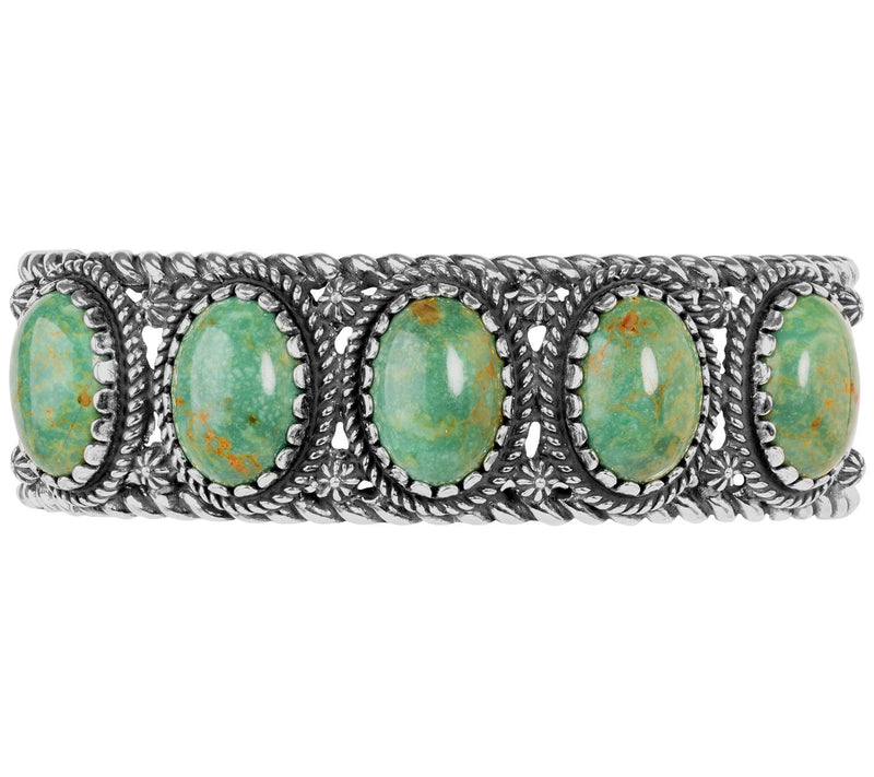 American West Sterling Silver Green Turquoise Cuff — View 8