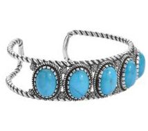 American West Sterling Silver Green Turquoise Cuff — View 5