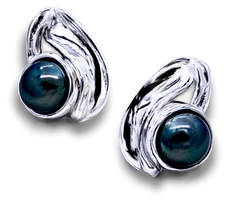 Hagit Sterling Silver Mermaid Cultured Pearl Stud Earrings — View 7