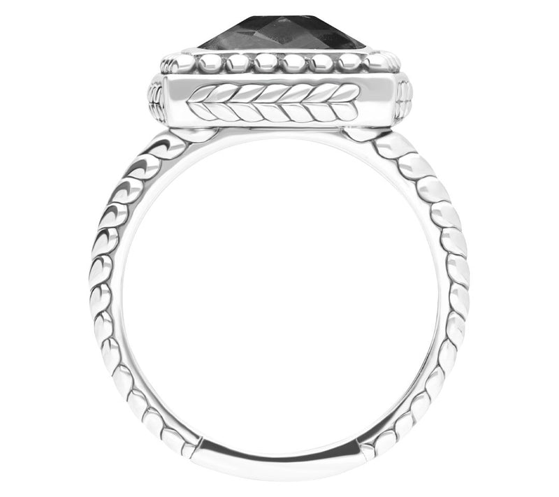 Tiffany Kay Studio Sterling Silver Herringbone Onyx Ring — View 2