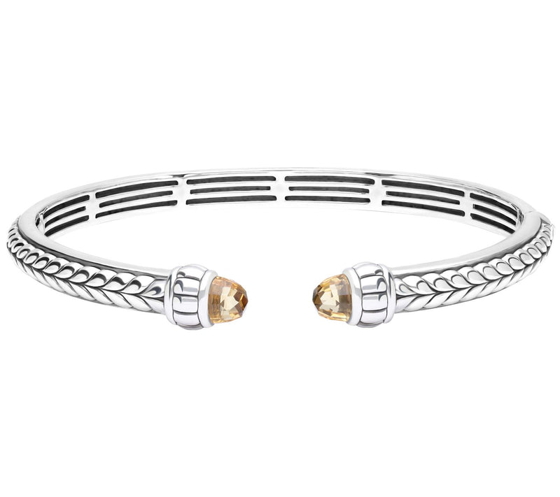 Tiffany Kay Studio Sterling Silver Herringbone Citrine Cuff — Main view