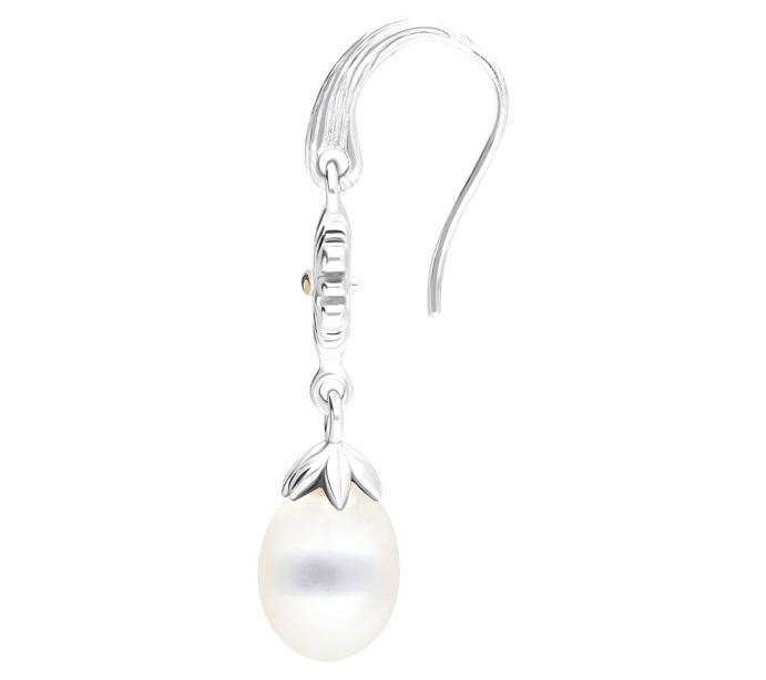Ariva Sterling Silver & 18K Gold Cultured Pearl Drop Earrings — View 4