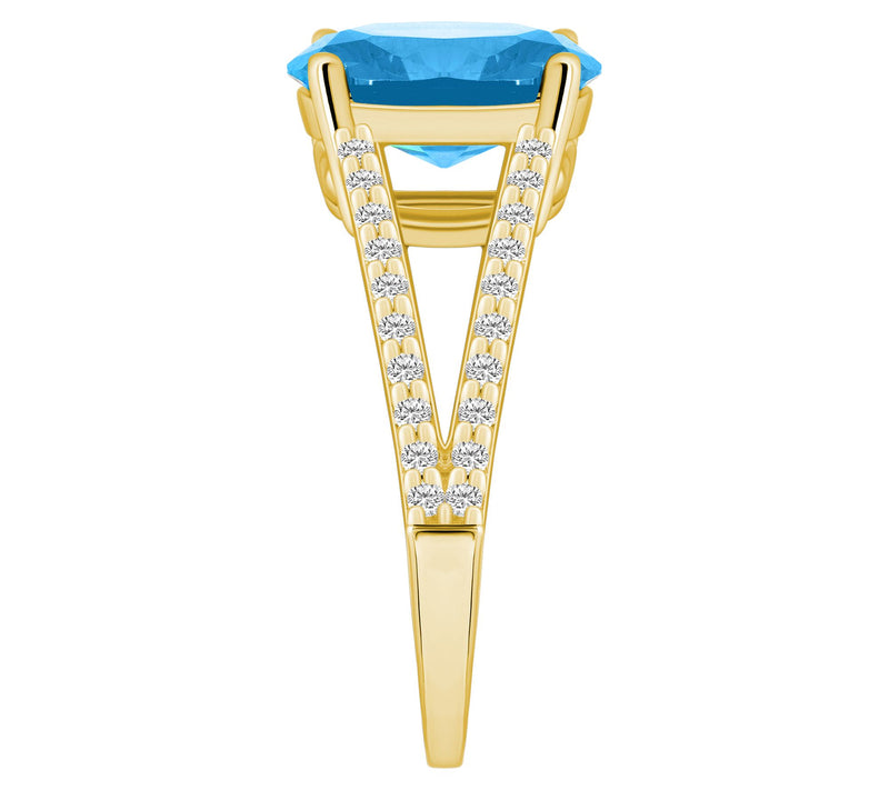 Affinity Gems 14K Gold Oval Gemstone 0.30 cttw Diamond Ring — View 11
