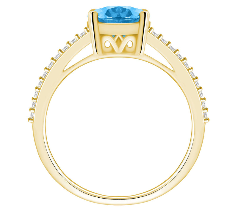 Affinity Gems 14K Gold Oval Gemstone 0.30 cttw Diamond Ring — View 10