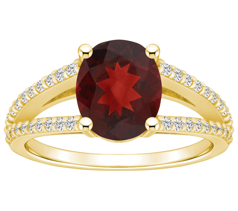 Affinity Gems 14K Gold Oval Gemstone 0.30 cttw Diamond Ring — View 9