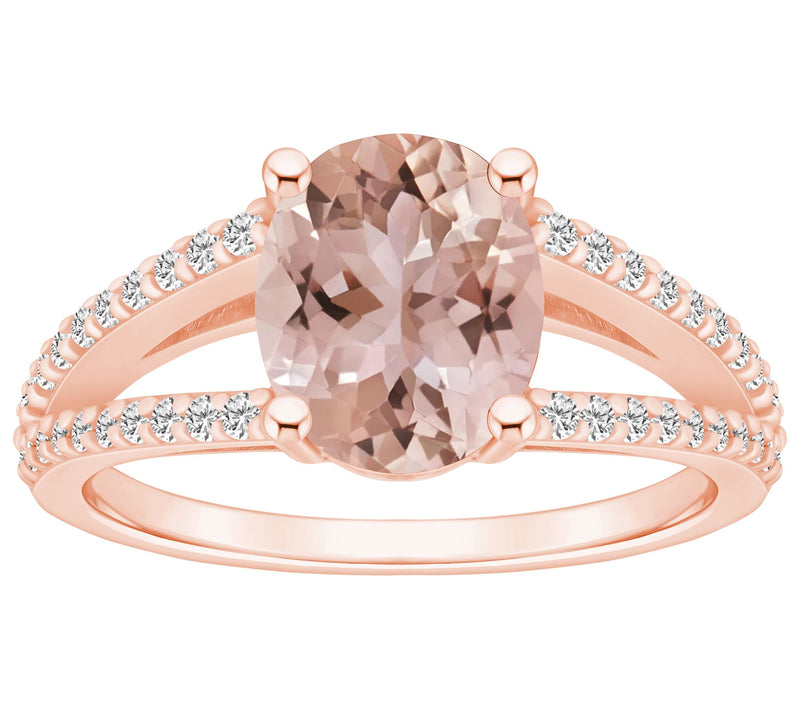 Affinity Gems 2.45cttw Morganite & 0.30cttw Diamond Ring, 14K — Main view