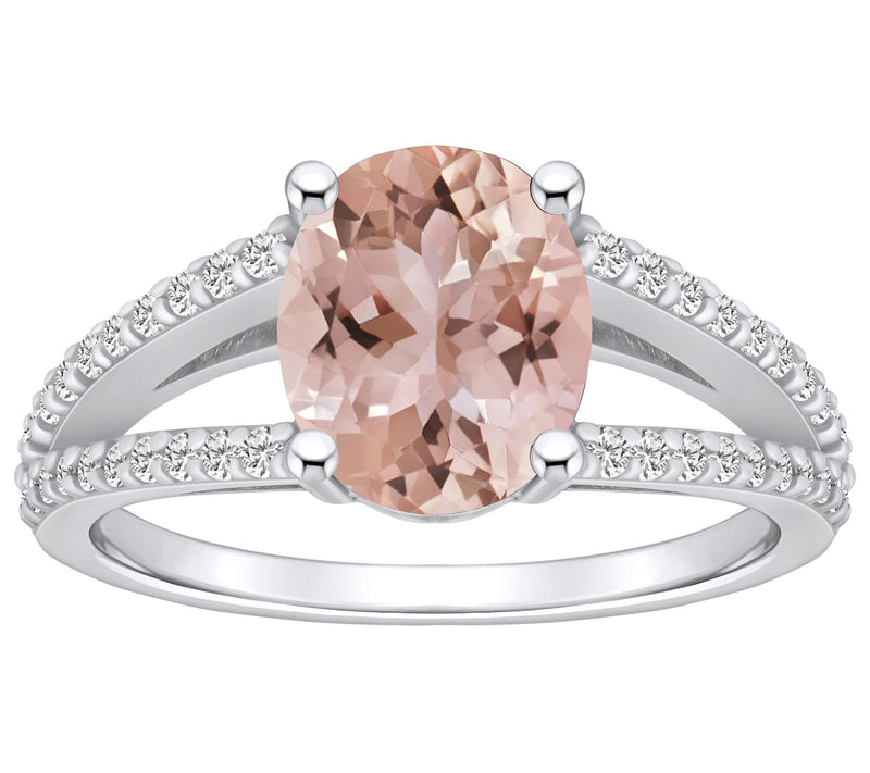 Affinity Gems 2.45cttw Morganite & 0.30cttw Diamond Ring, 14K — View 5