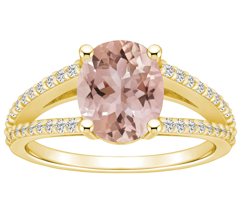 Affinity Gems 2.45cttw Morganite & 0.30cttw Diamond Ring, 14K — View 7