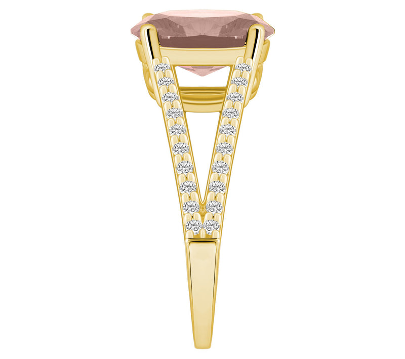 Affinity Gems 2.45cttw Morganite & 0.30cttw Diamond Ring, 14K — View 9