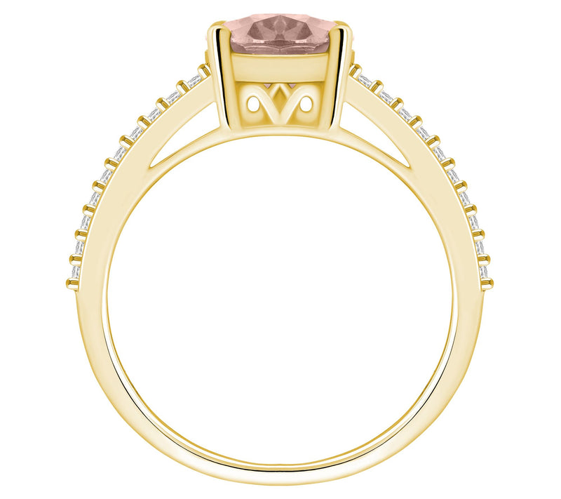 Affinity Gems 2.45cttw Morganite & 0.30cttw Diamond Ring, 14K — View 8