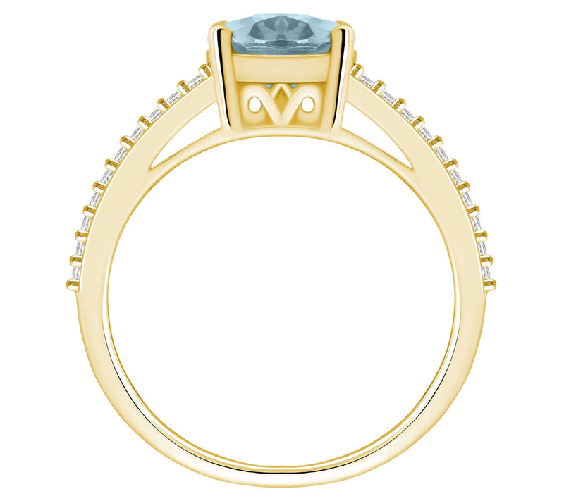 Affinity Gems 2.45cttw Aquamarine & 0.30cttw Diamond Ring, 14K — View 6