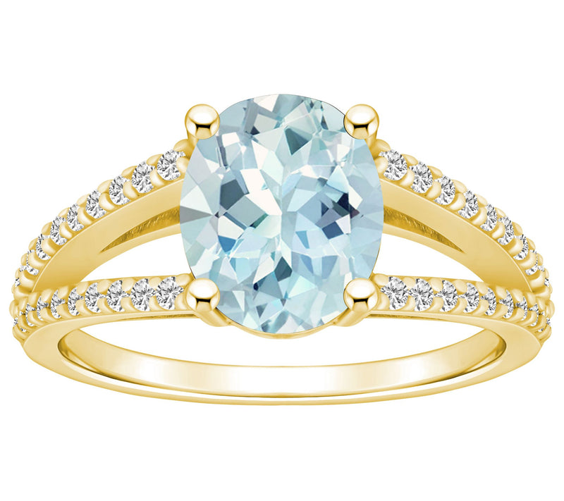 Affinity Gems 2.45cttw Aquamarine & 0.30cttw Diamond Ring, 14K — View 5