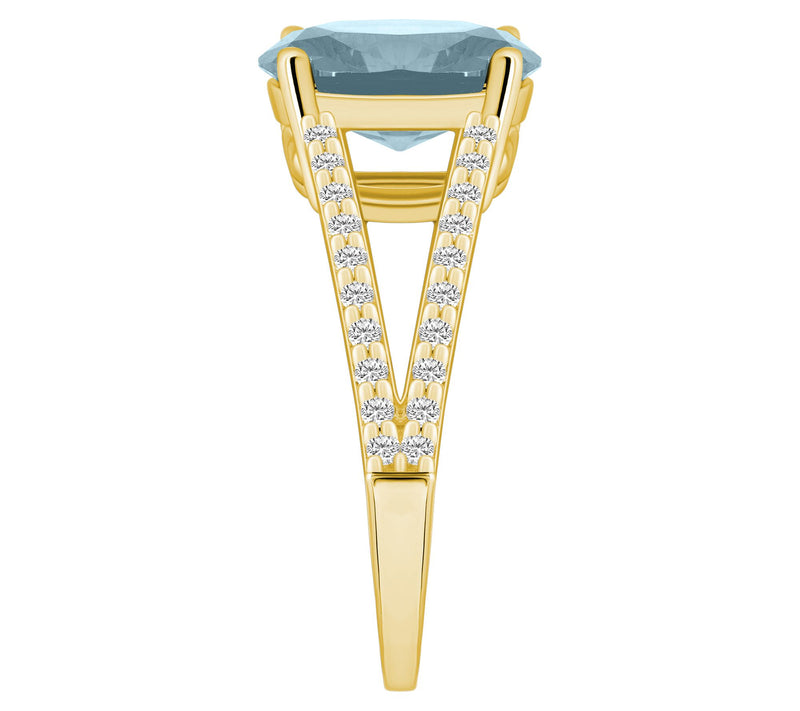 Affinity Gems 2.45cttw Aquamarine & 0.30cttw Diamond Ring, 14K — View 7