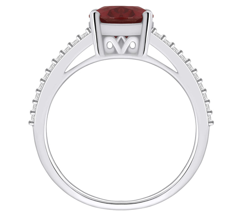 Affinity Gems Oval Gemstone & Diamond Ring, 14KWhite Gold — View 10