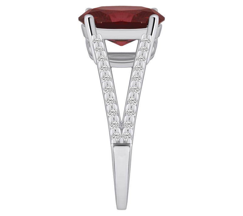 Affinity Gems Oval Gemstone & Diamond Ring, 14KWhite Gold — View 11