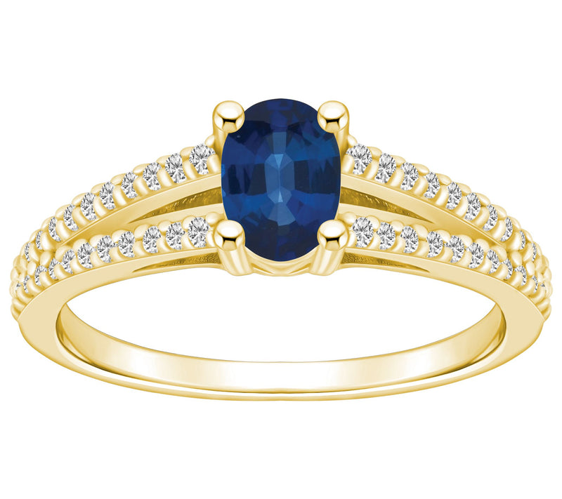 Affinity Gems 14K Gold Oval Gemstone 0.20 cttw Diamond Ring — View 7
