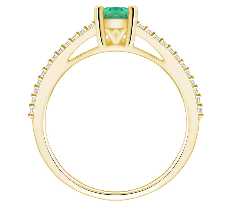 Affinity Gems 14K Gold Oval Gemstone 0.20 cttw Diamond Ring — View 8