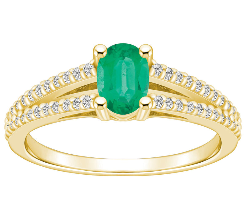 Affinity Gems 14K Gold Oval Gemstone 0.20 cttw Diamond Ring — Main view