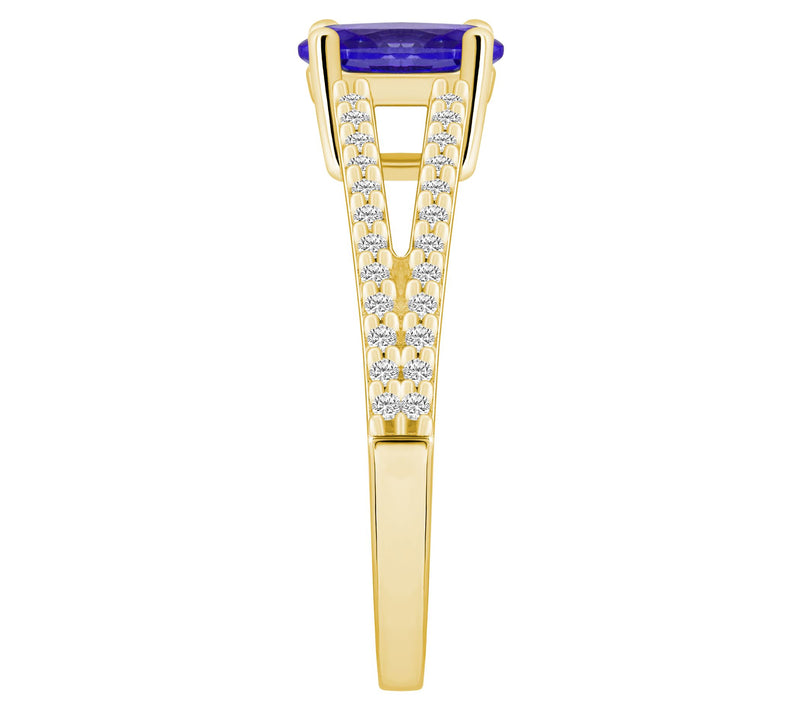 Affinity Gems Oval Tanzanite & Diamond Ring, 14K Gold — View 7
