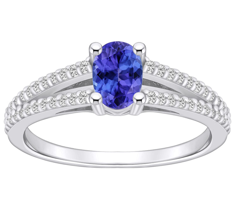 Affinity Gems Oval Tanzanite & Diamond Ring, 14K Gold — View 3