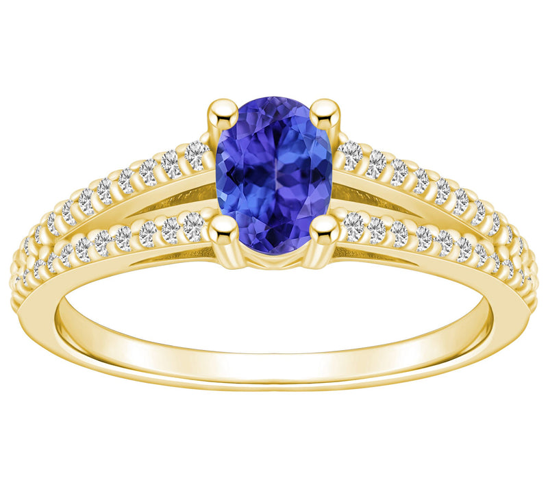 Affinity Gems Oval Tanzanite & Diamond Ring, 14K Gold — View 5