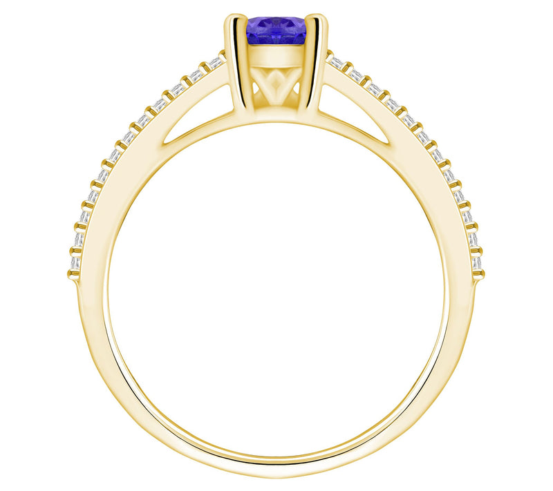 Affinity Gems Oval Tanzanite & Diamond Ring, 14K Gold — View 6