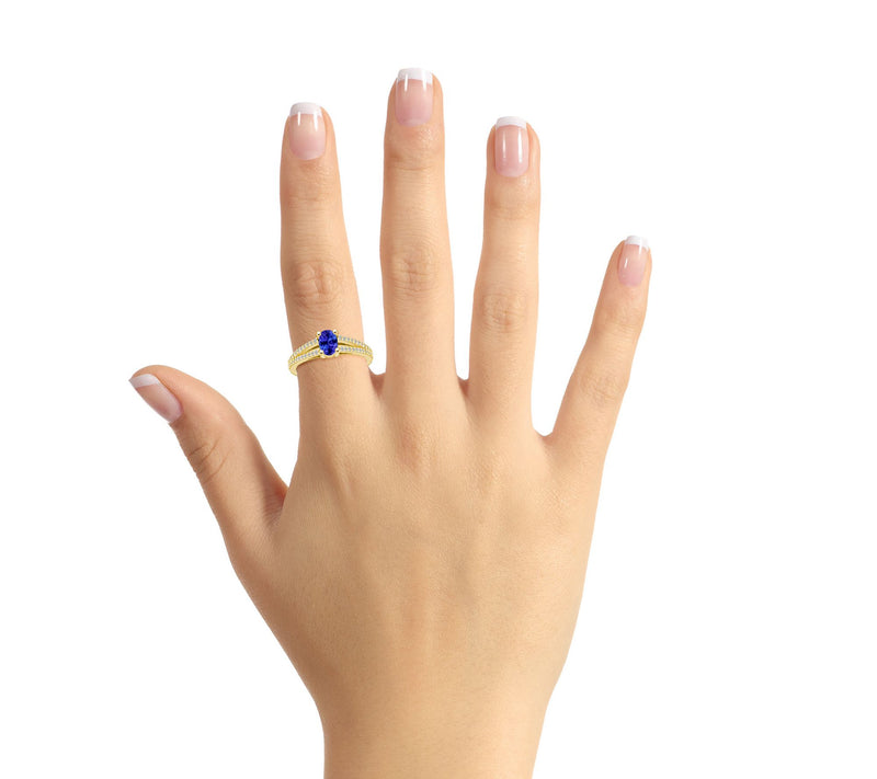 Affinity Gems Oval Tanzanite & Diamond Ring, 14K Gold — View 8