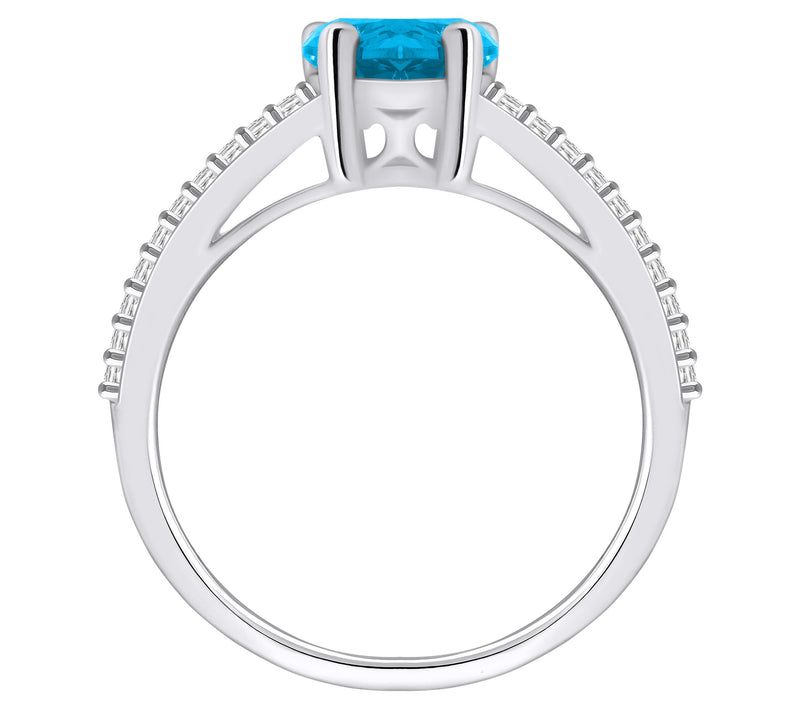 Affinity Gems Pear Gemstone & 0.30 cttw DiamondRing, 14K — View 10