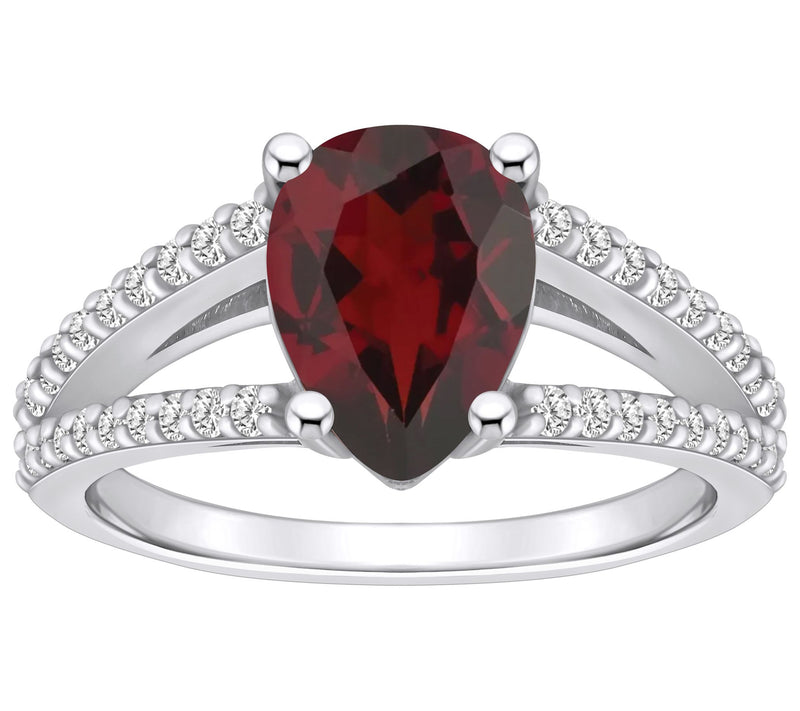 Affinity Gems Pear Gemstone & 0.30 cttw DiamondRing, 14K — View 9