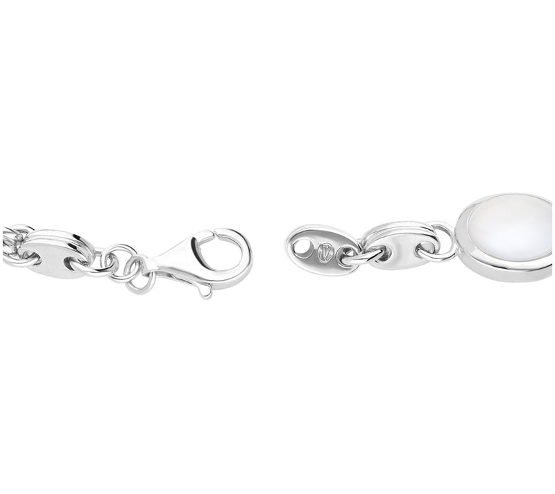 Goddaughters Sterling Multi-Gemstone Heart Link Bracelet — View 3