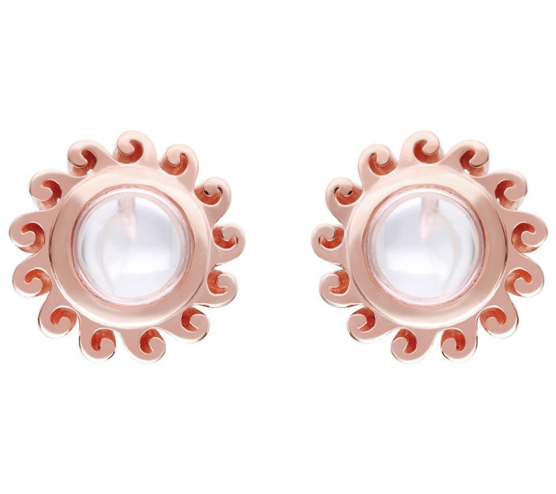 Goddaughters 14K Rose Gold Clad Morganite Stud Earrings — View 3